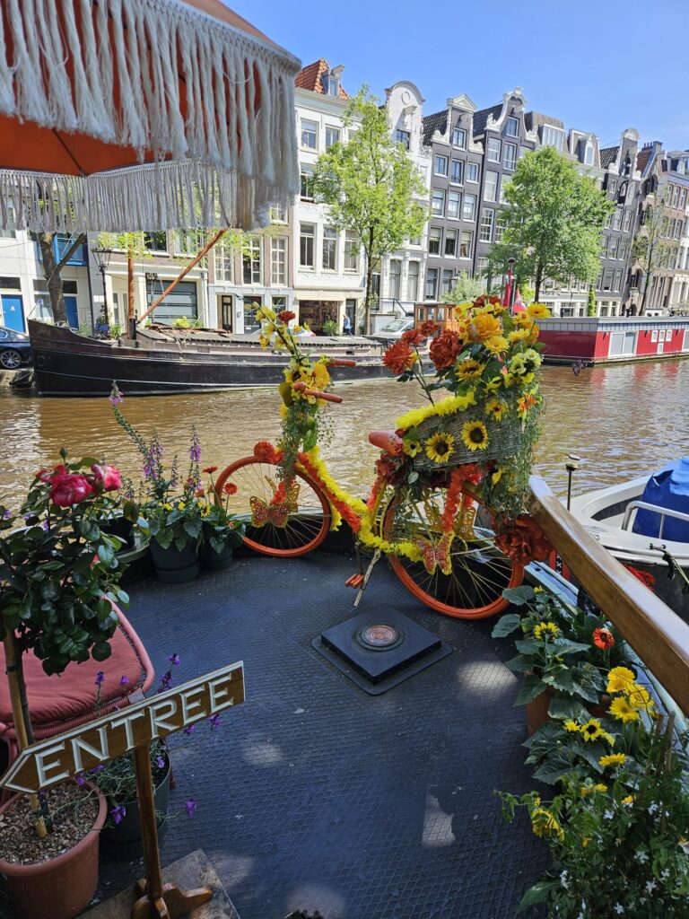 colorful flower bike amsterdam